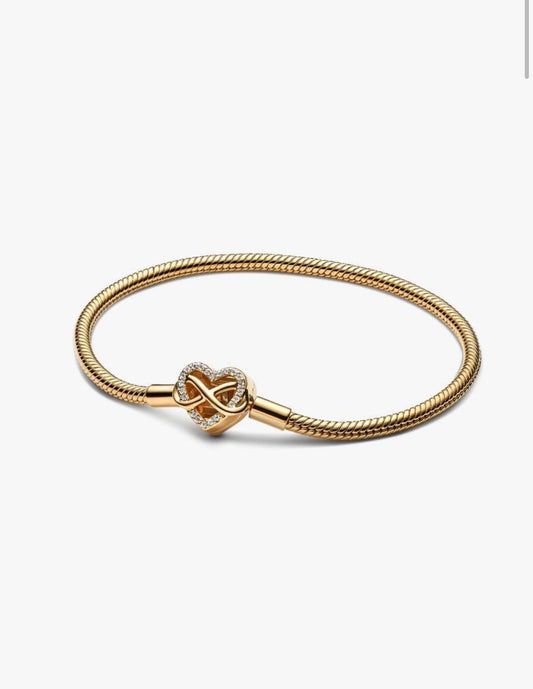 Pandora Sparkling Infinity Heart Bracelet- Gold